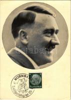 Männer der Zeit Nr. 92. Der Führer Adolf Hitler. Phot. Joh. Marr + "1938 Nürnberg reichsparteitag der NSDAP" So. Stpl (fl)