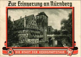 1943 Zur Erinnerung an Nürnberg die Stadt der Reichsparteitag / NSDAP German Nazi Party propaganda, Nuremberg Rally, swastika, coat of arms (EK)