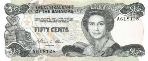 Bahama-szigetek 1984. 1/2$, 1$ (2x) klf aláírásokkal, 3$, 5$, 10$ T:I Összesen 6klf db, benne jobb aláírásokkal!