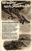 1941 Vorwärts näch Fränkreich! Das neue Frankreich Lied. Nur zu beziehen vom Postkarten-Grossvertrieb Martin Groot (EK)