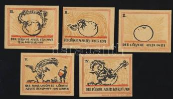 Német Birodalom / Weimari Köztársaság / Lübeck 1921. 20Pf (5x) 5 klf db, teljes sor T:I