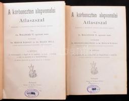 Bollinger O[ttó]: A kórboncztan alapvonalai. Atlaszszal. [A kórboncztan atlasza.] I-II. köt. Ford.: Minich Károly és Kelen Béla. Orvosi kézi atlaszok III-IV. Bp.,[1897] ,Singer és Wolfner, X+2+195 p.+1-2a, 3., 5-11, 13-60 (3 tábla hiánnyal 2b,4,12) t.; VIII+151+1 p.+1-24,26,28-45,47-48,50-52 (4 tábla hiánnyal: 25,27,46,49) t. Kiadói egészvászon-kötések, kopott borítóval, kissé foltos lapokkal, régi intézményi bélyegzésekkel, az I. kötetben 2 lap és 1-1 tábla sérült, viseltes (79/80 p. és 23 t., 173/174 p. és 54 t.), valamint a 173/174. oldal és a 54. tábla összeragadt.