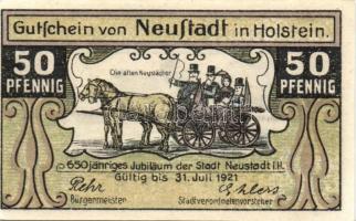 Német Birodalom / Weimari Köztársaság / Neustadt 1921. 50Pf (4x) 4 klf db, teljes sor T:I