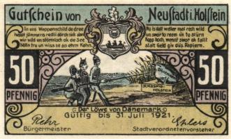 Német Birodalom / Weimari Köztársaság / Neustadt 1921. 50Pf (4x) 4 klf db, teljes sor T:I