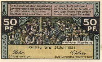 Német Birodalom / Weimari Köztársaság / Neustadt 1921. 50Pf (4x) 4 klf db, teljes sor T:I