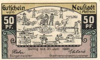 Német Birodalom / Weimari Köztársaság / Neustadt 1921. 50Pf (4x) 4 klf db, teljes sor T:I