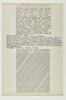 Pauer Gyula (1941-2012): Keresztrejtvény. Nyomat, papír. Jelzett a nyomaton. paszpartuban. 29,5×19,5 cm. Párdarabja reprodukálva a művész honlapján: http://www.pauergyula.hu/kepzomuveszeti/konceptek.html