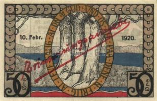 Német Birodalom / Weimari Köztársaság / Augustenburg 1920. 50Pf + 1M + 1921. 50öre + 1Kr 4 klf db, e...