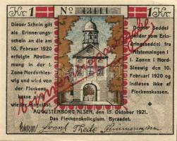 Német Birodalom / Weimari Köztársaság / Augustenburg 1920. 50Pf + 1M + 1921. 50öre + 1Kr 4 klf db, e...