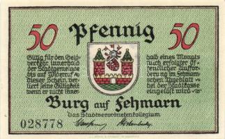Német Birodalom / Weimari Köztársaság / Burg auf Fehmarn DN 25Pf + 50Pf + 75Pf 3 klf db, teljes sor T:I