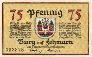 Német Birodalom / Weimari Köztársaság / Burg auf Fehmarn DN 25Pf + 50Pf + 75Pf 3 klf db, teljes sor ...