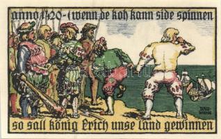 Német Birodalom / Weimari Köztársaság / Burg auf Fehmarn DN 25Pf + 50Pf + 75Pf 3 klf db, teljes sor ...