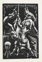 Patay Mihály (1910-1956): Disznóvágás. Fametszet, papír, jelzett a dúcon, 13,5×9 cm