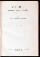 Széchényi Zsigmond: Csui!...(1928. okt.-1929. ápr.) Bp.,1940, Dr. Vajna György és Bokor, (Athenaeum-ny.), 2+223+2 p.+39 t.(Fekete-fehér fotók.) Fekete-fehér fotókkal. Második kiadás. Kiadói egészvászon-kötés, kopott borítóval, 3 kijáró lappal (a 71/72. oldal előtti tábla, 71/72,73/74), térkép-melléklet nélkül.