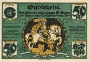 Német Birodalom / Weimari Köztársaság / Hamburg 1921. 50Pf (6x) eredeti csomagolással 6 klf db, telj...