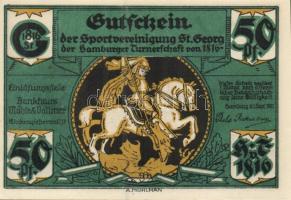 Német Birodalom / Weimari Köztársaság / Hamburg 1921. 50Pf (6x) eredeti csomagolással 6 klf db, telj...