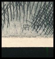 Pohárnok Zoltán (1905-1976): Aratás. Rézkarc, papír, jelzett a karcon, 23,5x17,5 cm