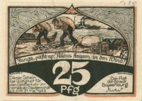 Német Birodalom / Weimari Köztársaság / Boizenburg DN 10Pf + 25Pf + 50Pf 3 klf db, teljes sor T:I-