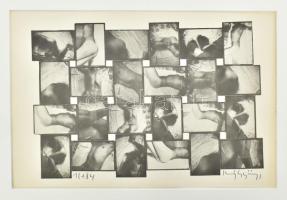 Kemény György (1936-): Férfi aktok (cím nélkül). Ofszet, papír, jelzett, számozott (1/184), paszpartuban, 17,5x26 cm