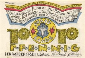 Német Birodalom / Weimari Köztársaság / Laage 1922. 10Pf + 25Pf + 50Pf 3 klf db, teljes sor T:I