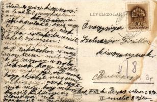 1941 Nagykapornak (Zala), Iskola, Községháza, Római katolikus templom, Apátsági kastély, automobil, ...