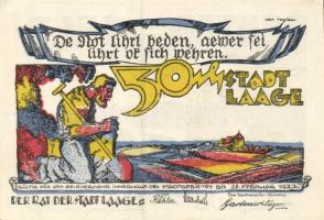 Német Birodalom / Weimari Köztársaság / Laage 1922. 10Pf + 25Pf + 50Pf 3 klf db, teljes sor T:I