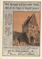 Német Birodalom / Weimari Köztársaság / Friedland 1922. 10Pf + 25Pf + 50Pf 3 klf db, teljes sor T:I