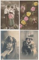 22 db RÉGI zsáner motívum képeslap vegyes minőségben: romantikus szerelmes párok / 22 pre-1945 motive postcards in mixed quality: romantic couples in love