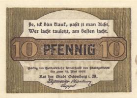 Német Birodalom / Weimari Köztársaság / Schoenberg 1922. 10Pf + 25Pf + 50Pf 3 klf db, teljes sor T:I