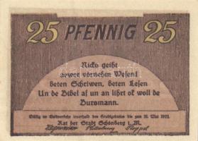 Német Birodalom / Weimari Köztársaság / Schoenberg 1922. 10Pf + 25Pf + 50Pf 3 klf db, teljes sor T:I