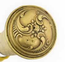 Törös bot, sétapálca. Réz és csont gombbal, rózsafa testtel. 36 cm