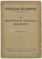 Pásztor Mihály: A közvilágítás alakulása Budapesten. Statisztikai Közlemények. 60. köt. 1. sz. Bp.,1930, Budapest Székesfőváros Statisztikai Hivatala,(Bp. Székesfőváros Házinyomdája-ny.), 190 p + 28 t. (közte: 5 kihajtható, 1 kétoldalas)+ 1 t. (színes, kihajtható nagyméretű térkép.) Kiadói papírkötés, jó állapotban.