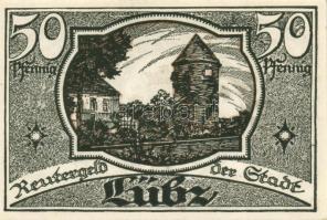 Német Birodalom / Weimari Köztársaság / Lübz 1922. 10Pf + 25Pf + 50Pf 3 klf db, teljes sor T:I