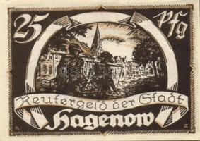 Német Birodalom / Weimari Köztársaság / Hagenow 1922. 10Pf + 25Pf + 50Pf 3 klf db, teljes sor T:I,I-