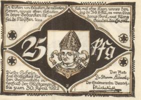 Német Birodalom / Weimari Köztársaság / Hagenow 1922. 10Pf + 25Pf + 50Pf 3 klf db, teljes sor T:I,I-