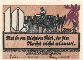 Német Birodalom / Weimari Köztársaság / Grabow 1921. 10Pf + 25Pf + 50Pf 3 klf db, teljes sor T:I,I-