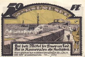 Német Birodalom / Weimari Köztársaság / Warnemünde 1922. 10Pf + 25Pf + 50Pf 3 klf db, teljes sor T:I