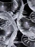 6 db kristály konyakos pohár. Schréger, jelzett Hibátlanok 13 cm