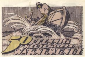 Német Birodalom / Weimari Köztársaság / Warnemünde 1922. 10Pf + 25Pf + 50Pf 3 klf db, teljes sor T:I