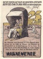 Német Birodalom / Weimari Köztársaság / Warnemünde 1922. 10Pf + 25Pf + 50Pf 3 klf db, teljes sor T:I
