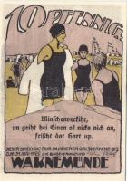 Német Birodalom / Weimari Köztársaság / Warnemünde 1922. 10Pf + 25Pf + 50Pf 3 klf db, teljes sor T:I