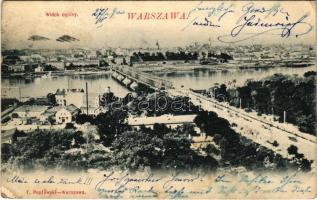 1900 Warszawa, Varsovie, Warschau, Warsaw; Widok ogólny / general view, bridge