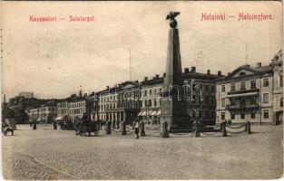 1912 Helsinki, Helsingfors; Kauppatori / Salutorget / market square, monument