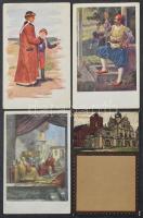 Kb. 100 db RÉGI zsáner képeslap vegyes minőségben: hölgyek / Cca. 100 pre-1945 postcards in mixed quality: ladies