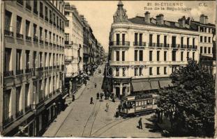 Saint-Étienne, Rue de la République / street view, tram