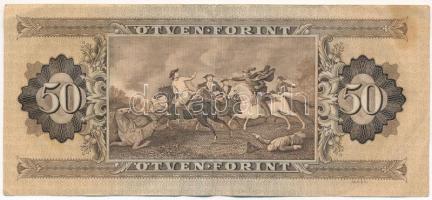 1951. 50Ft "D 347 028172" T:F folt, erős papír Hungary 1951. 50 Forint "D 347 028172&...