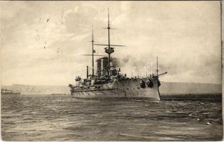 1910 SMS Erzherzog Franz Ferdinand az Osztrák-Magyar Haditengerészet Radetzky-osztályú csatahajója / K.u.K. Kriegsmarine / Austro-Hungarian Navy ironclad warship. Phot. A. Beer, F.W. Schrinner 1910. (EK)