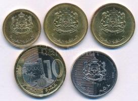 Marokkó 2021-2023. 10c-10D (5db/4xklf) T:AU,XF karc
Morocco 2021-2023. 10 Centimes - 10 Dirhams (5p...