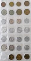 65db-os, főleg külföldi érméből álló tétel fekete műbőr berakóban, közte 1933. "BSZKRT / Kissza...