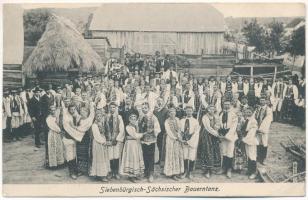 1924 Beszterce, Bistritz, Bistrita; Siebenbürgisch-Sächsischer Bauerntanz / Erdélyi szász parasztok tánca. Botschar kiadása / Transylvanian folklore, Saxon peasant dance (EB)